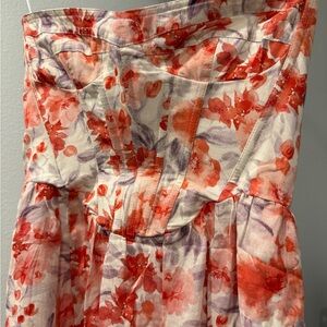 Bardot Floral Strapless Dress